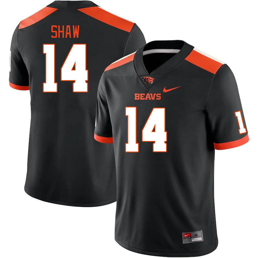 Men #14 Kord Shaw Oregon State Beavers College Football Jerseys Stitched Sale-Black - Click Image to Close
